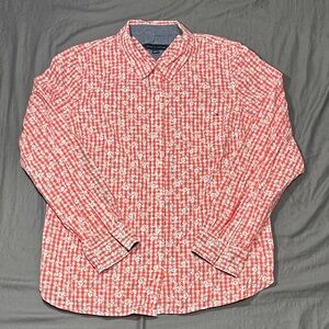Tommy Hilfiger Coral and White Checkered Shirt